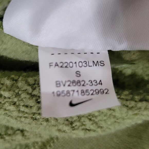 Nike Women’s Green Embroidered Long Sleeve Raw-edged Neck Sweatshirt - Picture 5 of 16